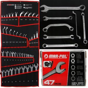 KLUCZE PLASKO OCZKOWE 47pcs