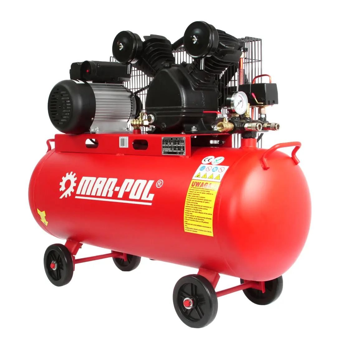 Kompresor 100L V2 MAR-POL 230V 400 l/min 2Tłoki Kompresor 100L V2 MAR-POL