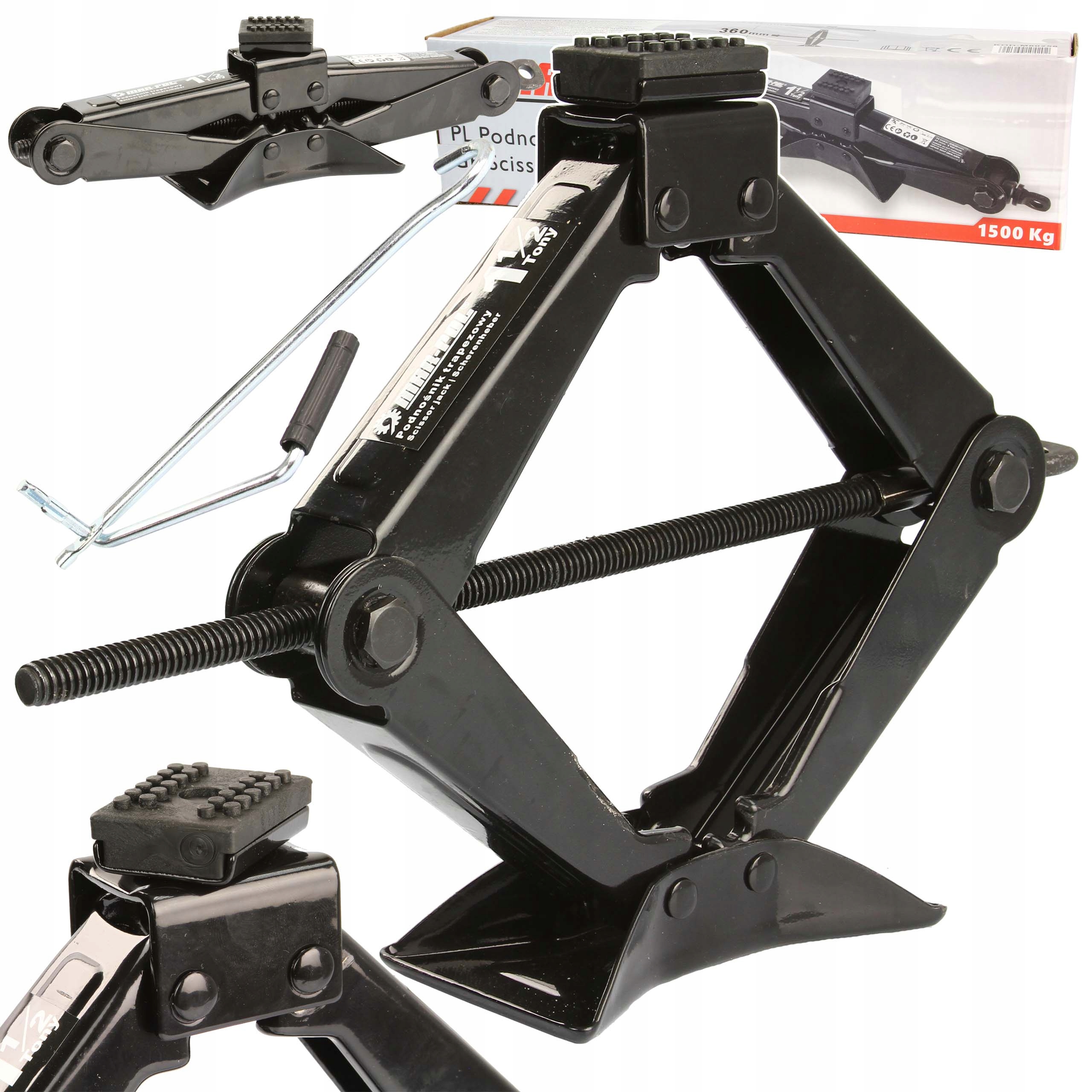 PODNOŚNIK SAMOCHODOWY TRAPEZOWY LEWAREK + guma PODNOŚNIK SAMOCHODOWY TRAPEZOWY LEWAREK guma