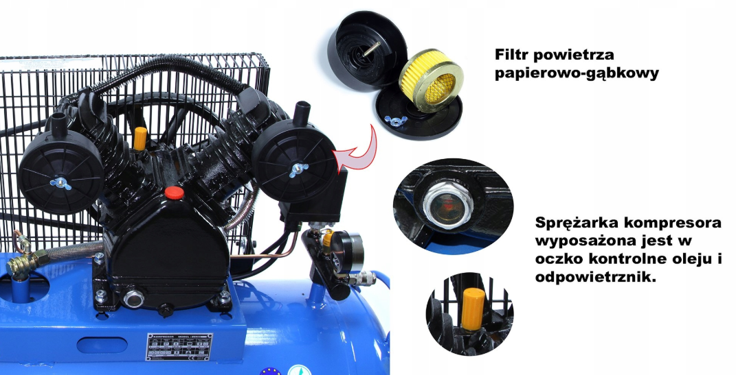 kompresor ripper 100L 230V 2tłoki 250 l mi n kompresor ripper 100L 230V 2tłoki 250 l mi n