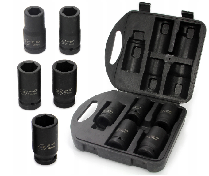 Nasadki udarowe 3/4" 19-30mm 5 sztuk BJC Nasadki udarowe 3/4" 19-30mm 5 sztuk BJC