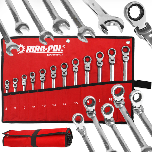 KLUCZE PŁASKO OCZKOWE Z GRZECHOTKĄ ŁAMANE 8-19 12E KLUCZE PLASKO OCZKOWE Z GRZECHOTKA LAMANE 8 19 12E