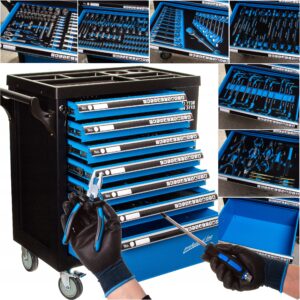 M66595 vSZAFKA WARSZTATOWA WOZEK NARZEDZIOWY SERWISOWY NARZEDZIA PREMIUM KPL 258EL