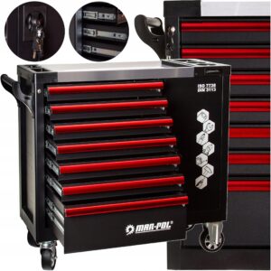 SZAFKA WARSZTATOWA WOZEK NARZEDZIOWY SERWISOWY PUSTY 7 SZUFLAD POLKA KLUCZ