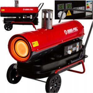 NAGRZEWNICA OLEJOWA 30 KW Z KOMINEM SPALINOWA DMUCHAWA TERMOSTAT LCD PIEC 11