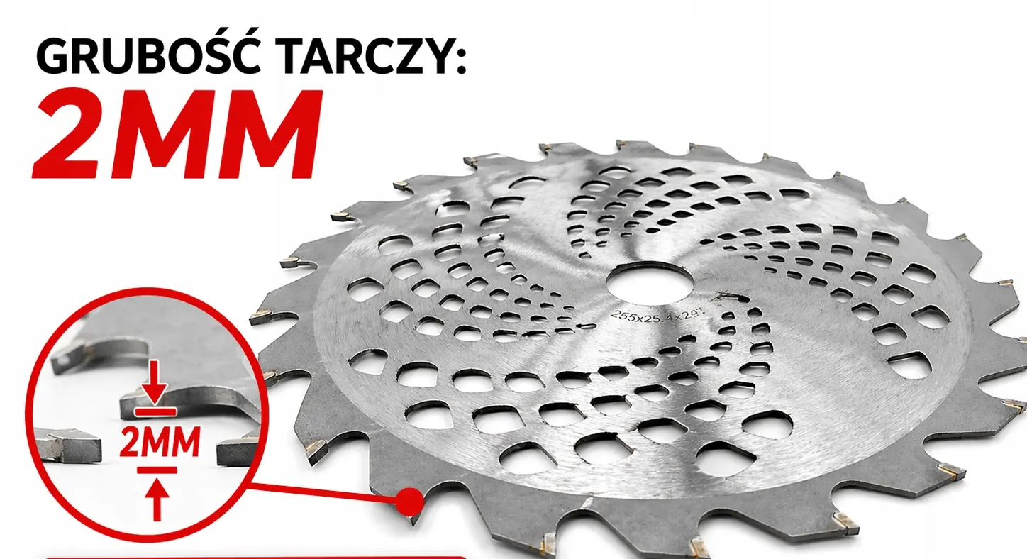 Tarcza do kosy Typ B 255x25,4 mm 24T Verke Garden Tarcza do kosy 255 mm 24T o grubości 2 mm