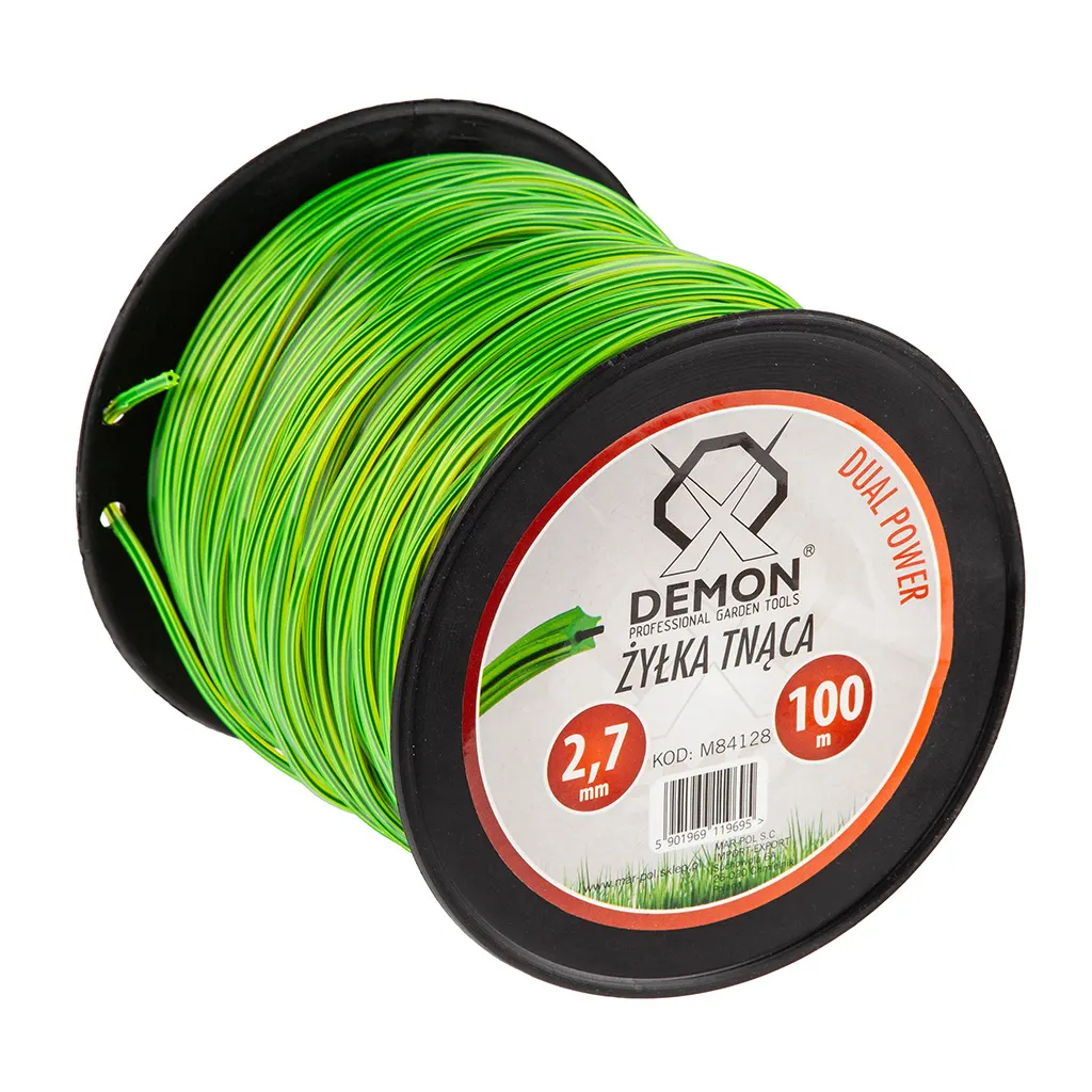 Żyłka tnąca DEMON Dual Power 2,7 mm 100 m Żyłka DEMON Dual Power 2,7 mm 100 m widok z boku