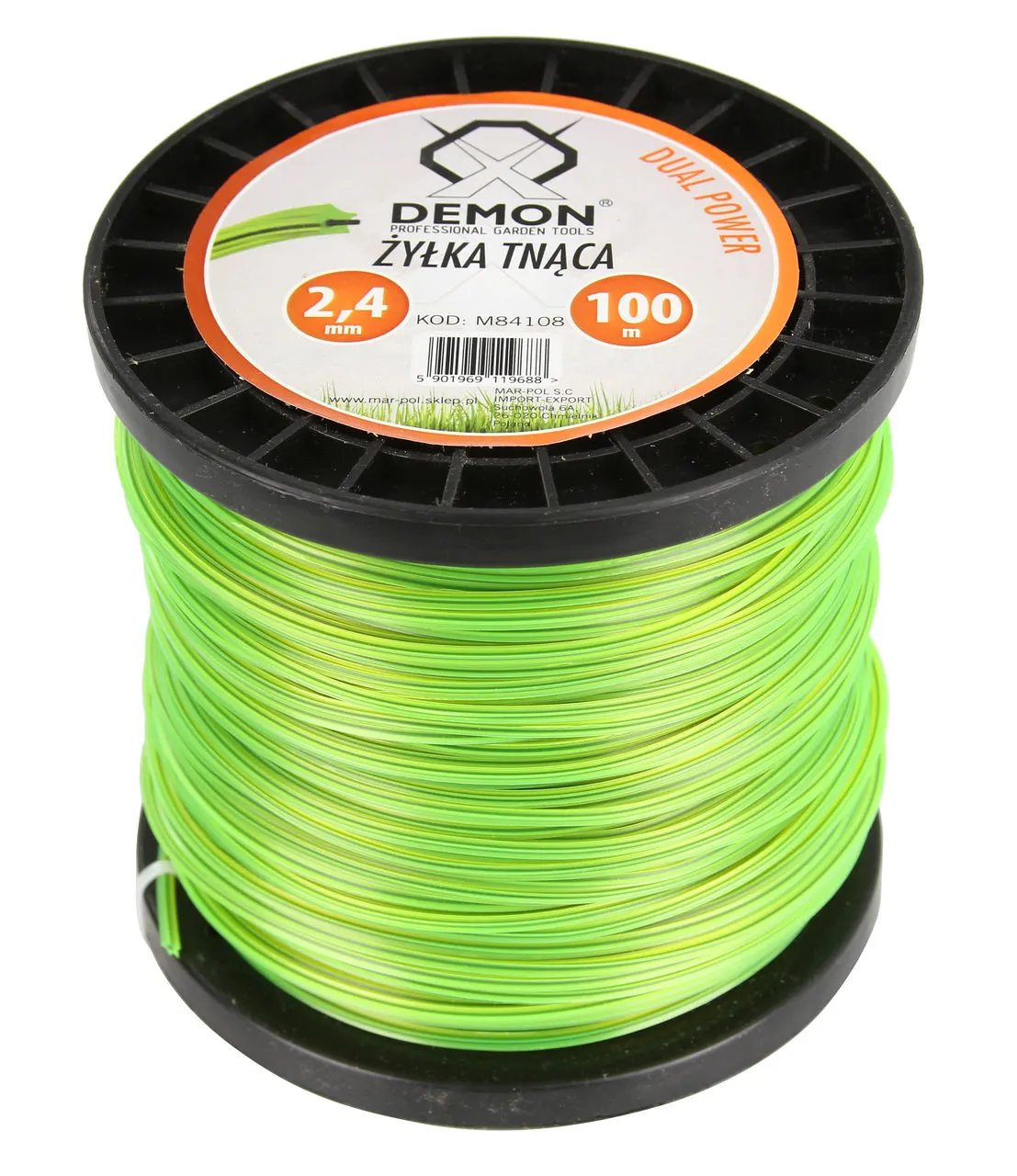 Żyłka tnąca DEMON Dual Power 2,4 mm x 100 m – gwiazdka zbrojona M84108 Żyłka tnąca DEMON Dual Power 2,4 mm 100 m gwiazdka zbrojona