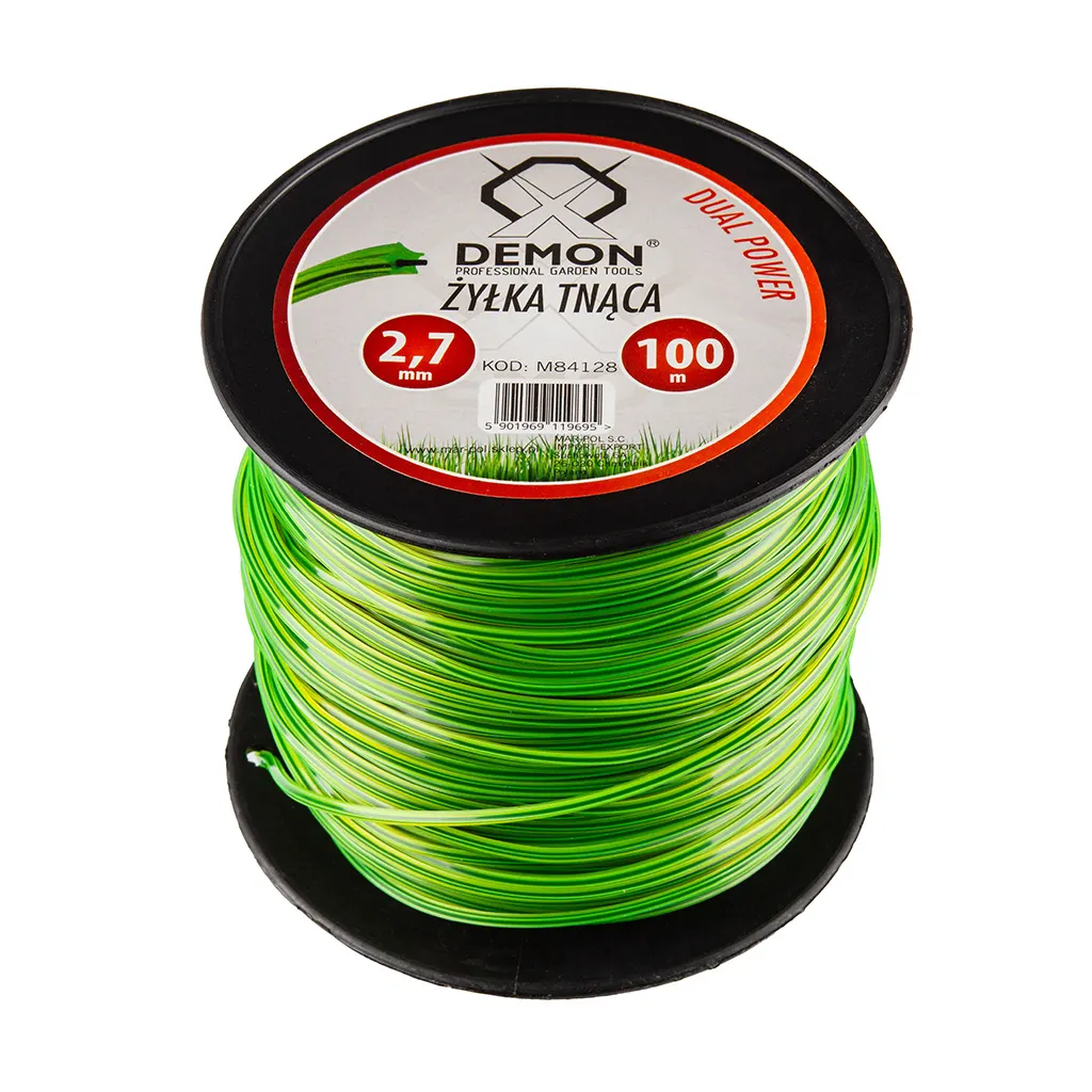 Żyłka tnąca DEMON Dual Power 2,7 mm 100 m Żyłka tnąca DEMON Dual Power 2,7 mm 100 m gwiazdka zbrojona