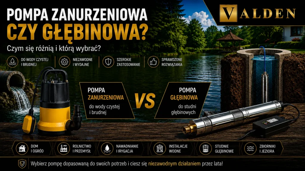 Pompa zanurzeniowa czy głębinowa – czym się różnią i którą wybrać? Pompa zanurzeniowa czy głębinowa – porównanie zastosowania i najważniejszych różnic