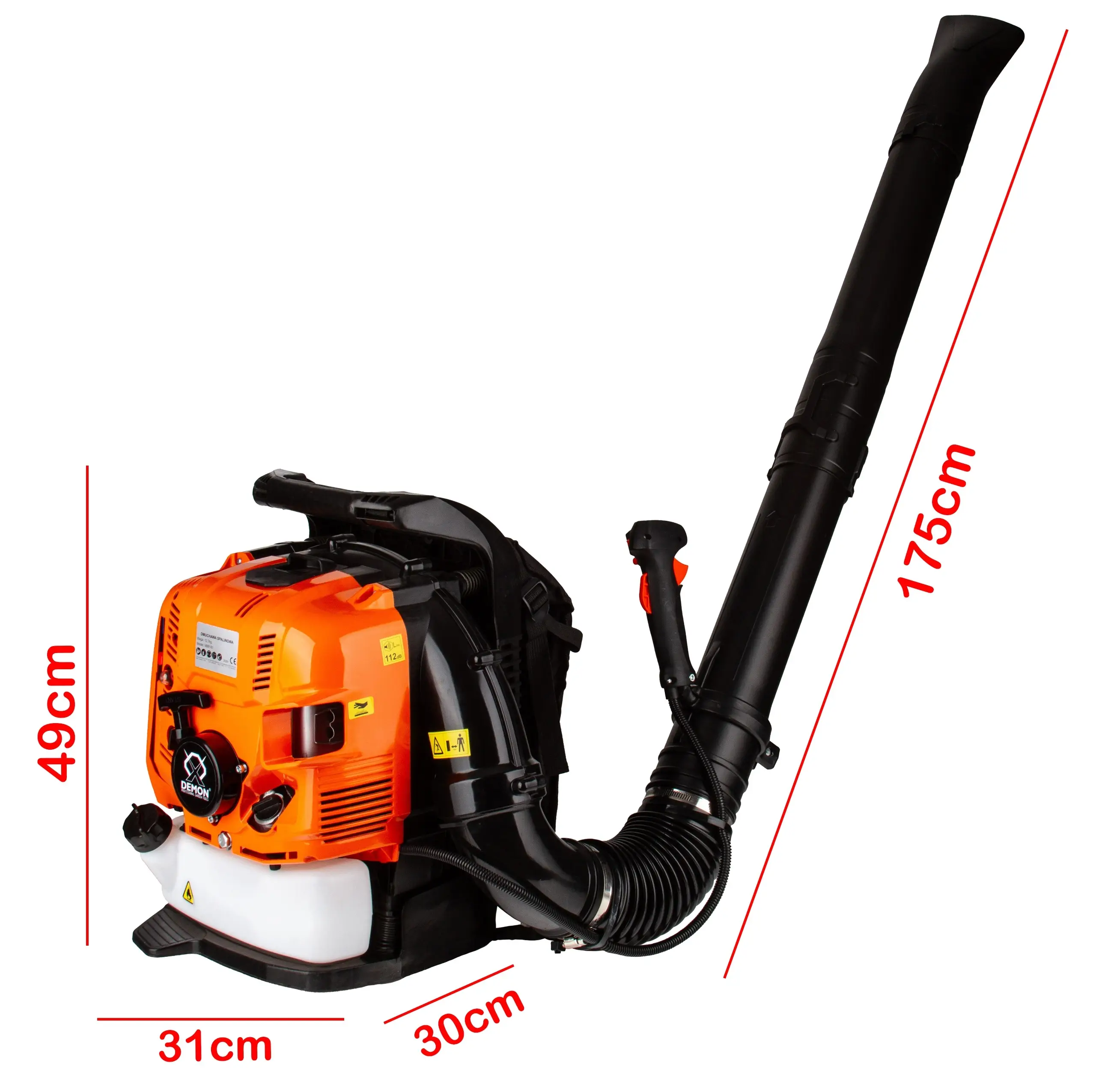 Dmuchawa spalinowa plecakowa DEMON M88181 4,5 KM Rura wylotowa dmuchawy DEMON M88181 175 cm