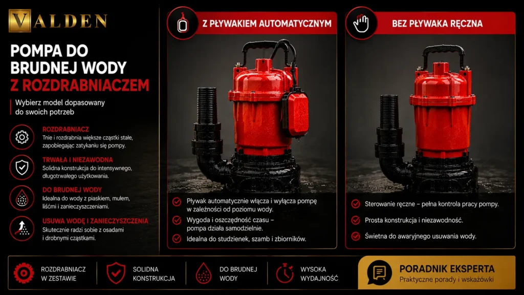 Jaka pompa do brudnej wody? Na co zwrócić uwagę przed zakupem Pompa do brudnej wody z rozdrabniaczem – z pływakiem i bez pływaka