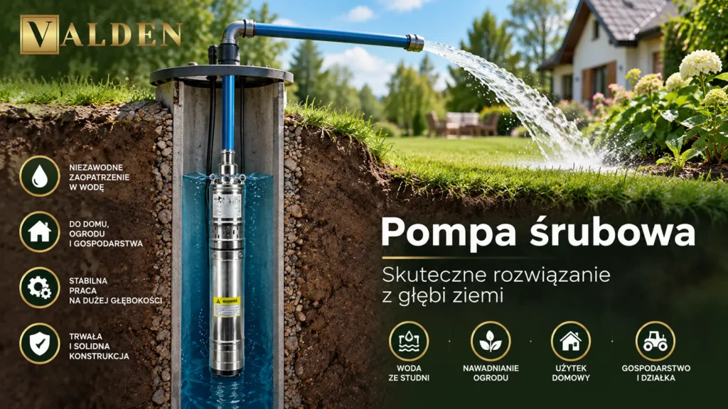 Pompa śrubowa – jak działa, do czego służy i kiedy warto ją wybrać? Pompa śrubowa w studni podczas pompowania wody do instalacji nawadniającej ogrodu